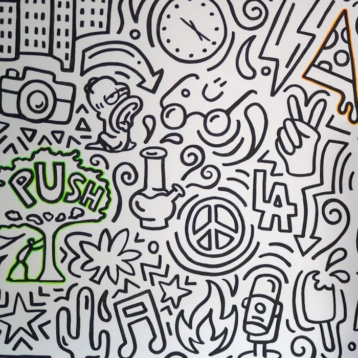 Crno-bijeli crteži na bijeloj podlozi