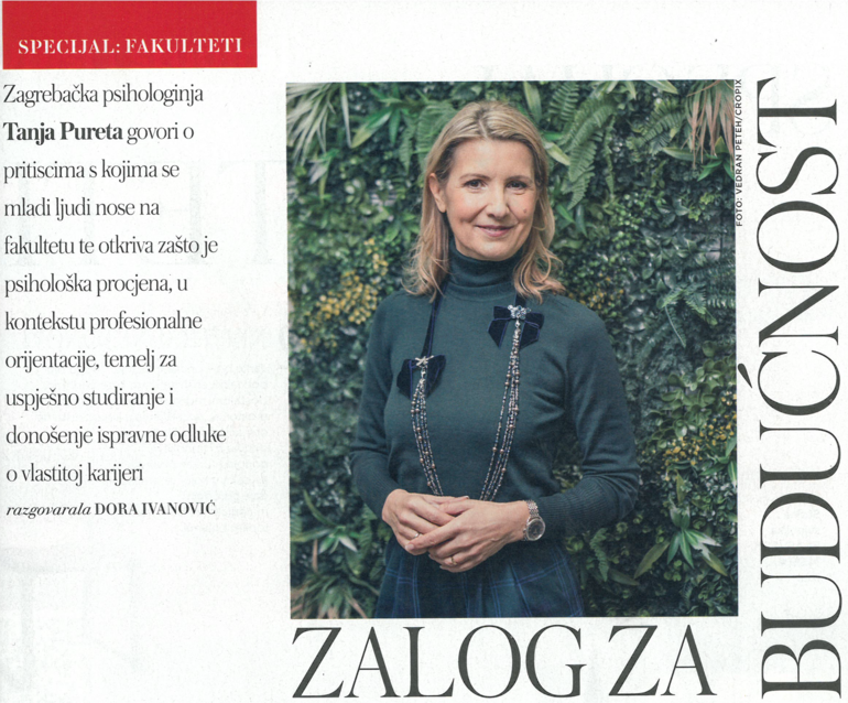 Stranica iz časopisa Gloria gdje je objavljen intervju s Tanjom Puretom