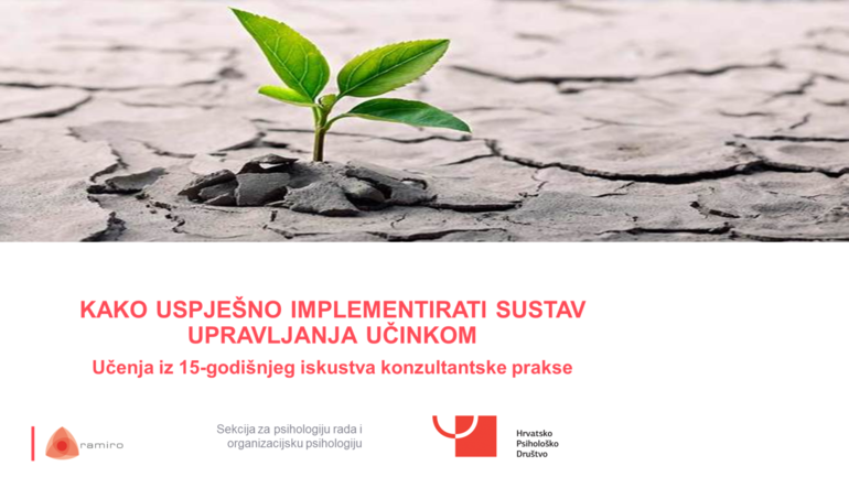 Naslovni slajd webinara Kako uspješno implementirati sustav upravljanja učinkom