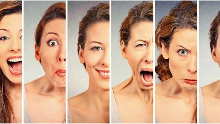 Fotografija prikazuje gospođu u nekoliko različitih raspoloženja